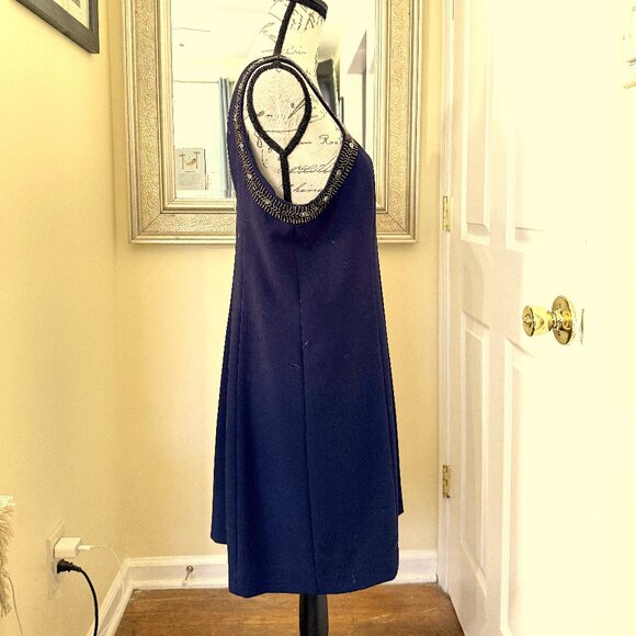 Lilly Pulitzer Largo Shift Dress True Navy Beaded Gold Cocktail Sz 12 - $268 - Picture 13 of 16